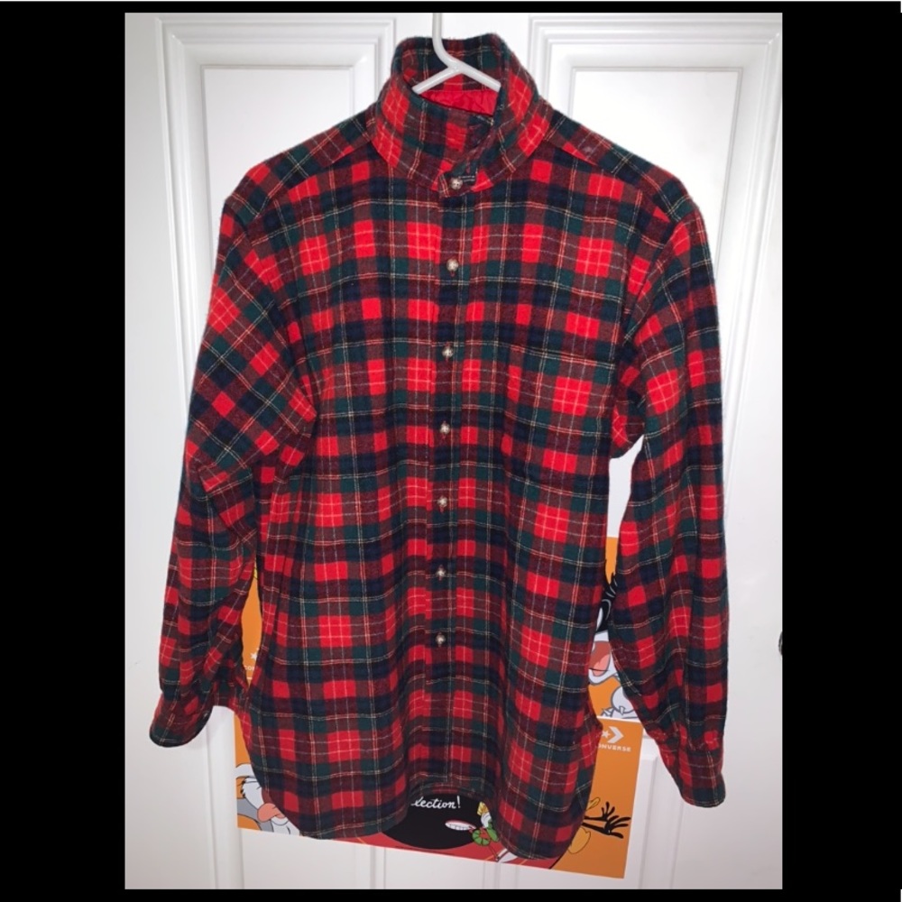 Vintage Pendleton Red Green Christie Tartan Plaid Size Large